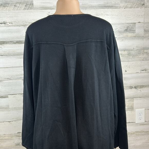 T Tahari Woman Plus Size Tunic 2X Mesh Rhinestones Long Sleeve Soft Stretchy Top - Picture 5 of 9